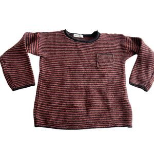 Babe & Tess boys alpaca blend grey burnt orange stripe sweater size 3